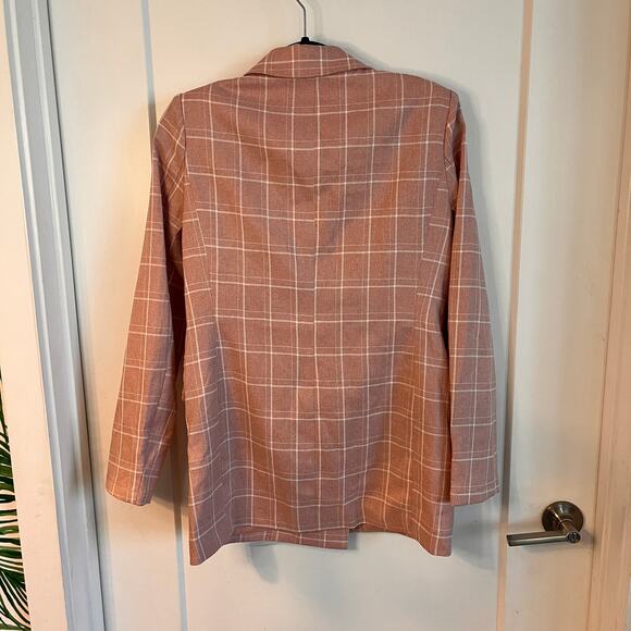 Showpo Pink Plaid Women's Blazer - Picture 5 of 11